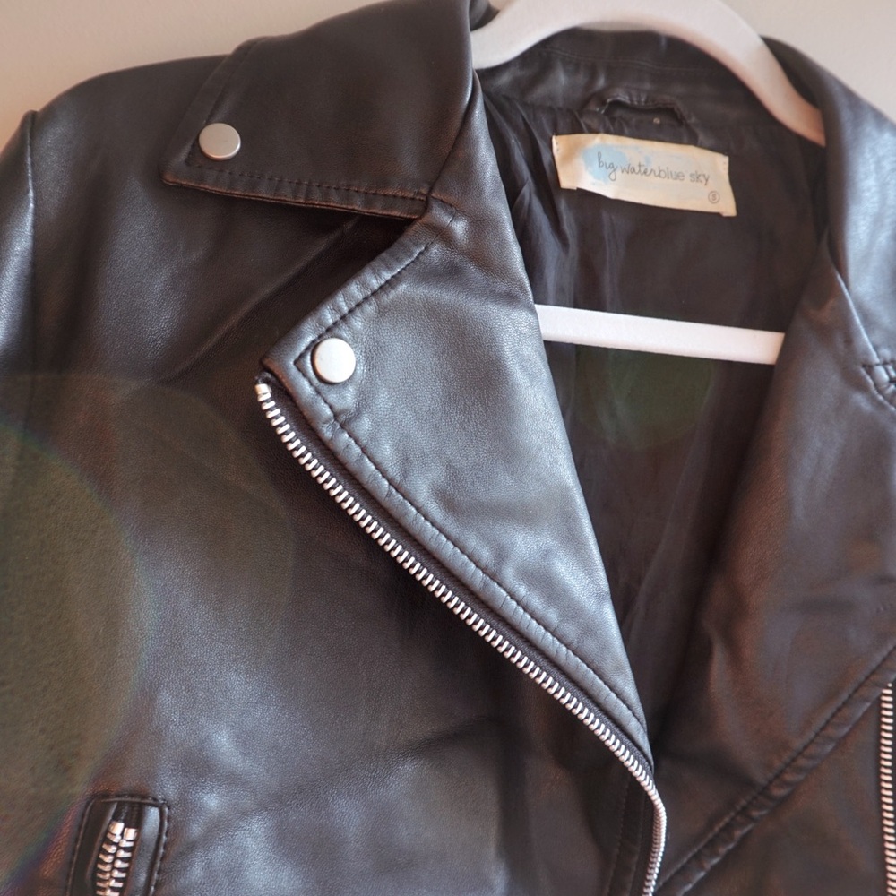 Lizard Thicket Black Leather Jacket - image 2